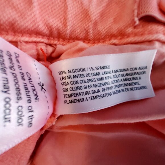 Cat & Jack Coral Orange Womens Size  XL (14) High-Rise Frayed Hem Denim Shorts - Picture 6 of 11